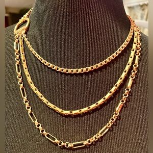 Givenchy Vintage Multi Strand Gold Tone Necklace